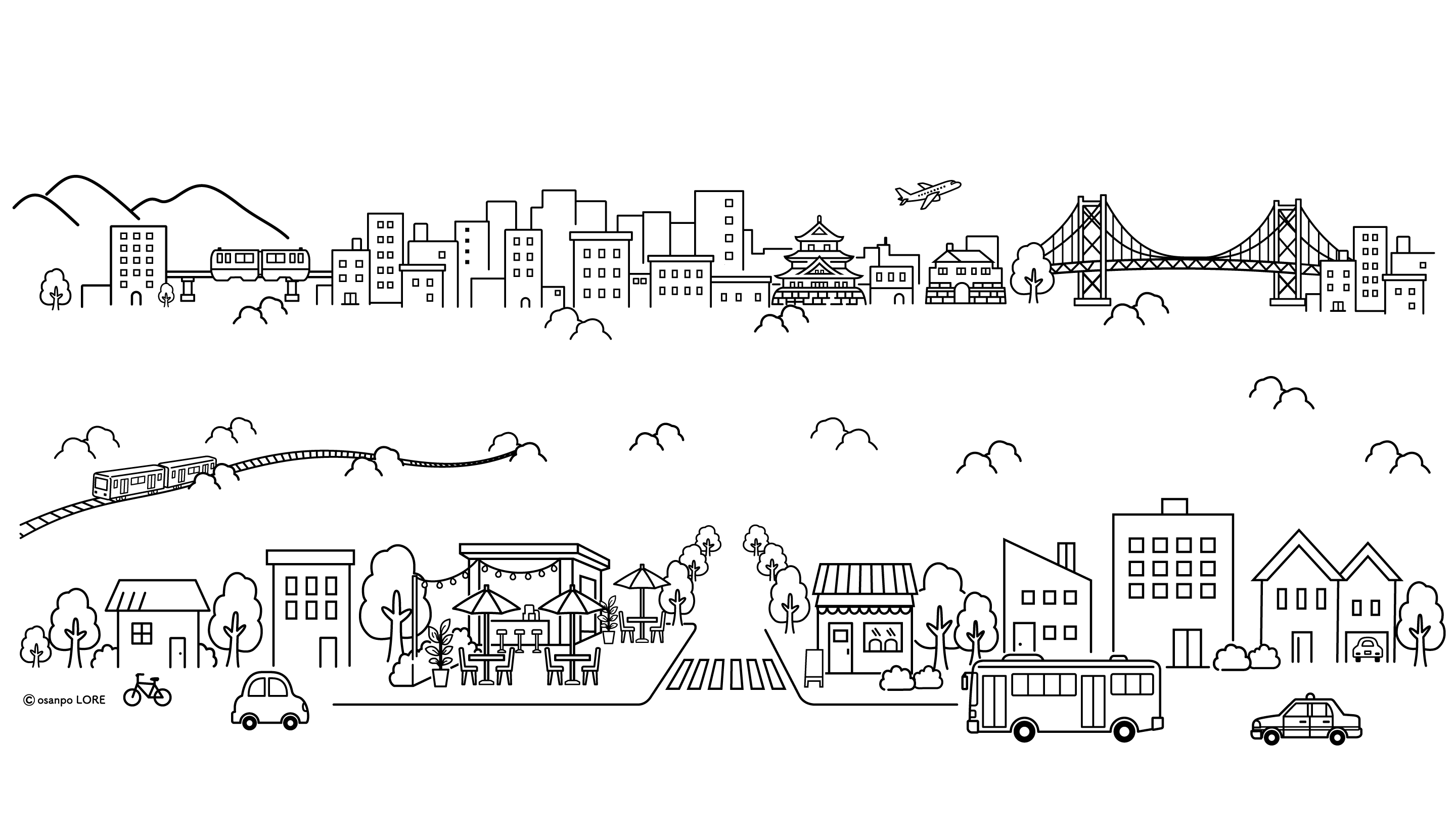 街の風景イラスト